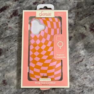 Sonix Vibrant Checkmate Pink/Orange iPhone 16 Case
